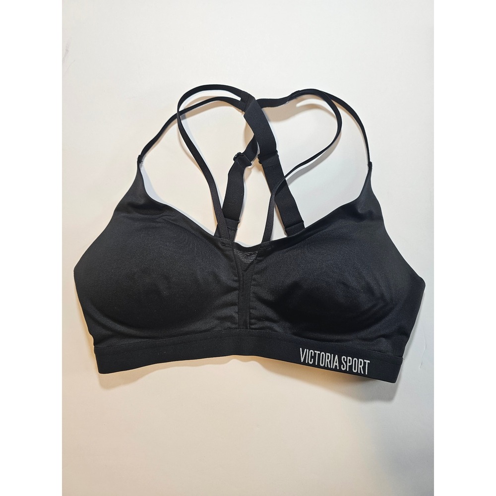 Victoria Sport Sports Bra 32C Black‎ Strappy Lightweight Active